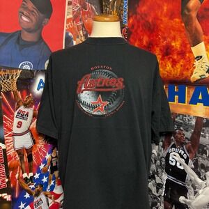 Vintage Houston Astros‎ Mens Baseball Brick Red 2005 NL Central MLB Tee Sz 3XL